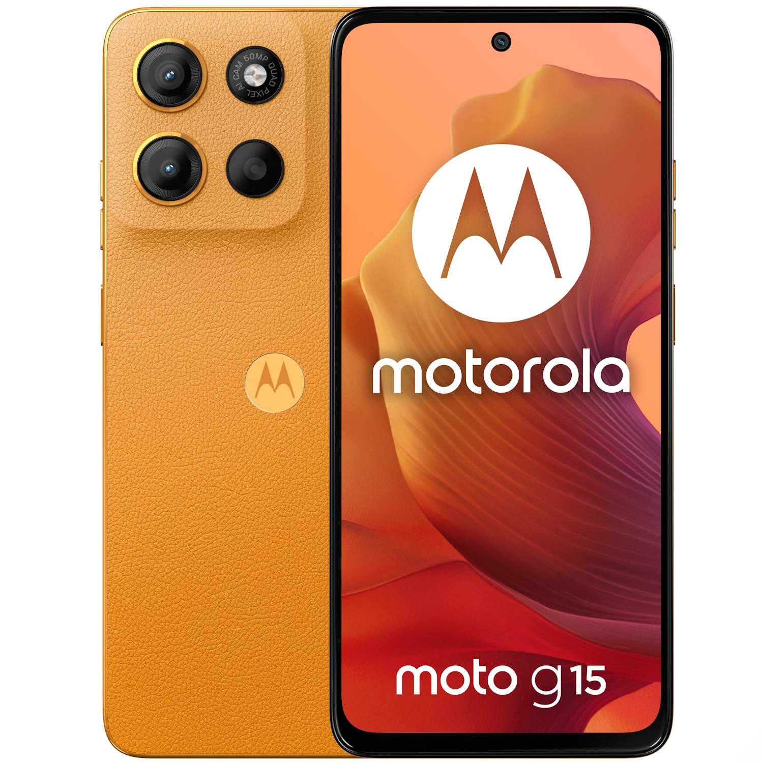 Telefon mobil Motorola g15, Dual SIM, 512GB, 8GB RAM, Sunrise Orange