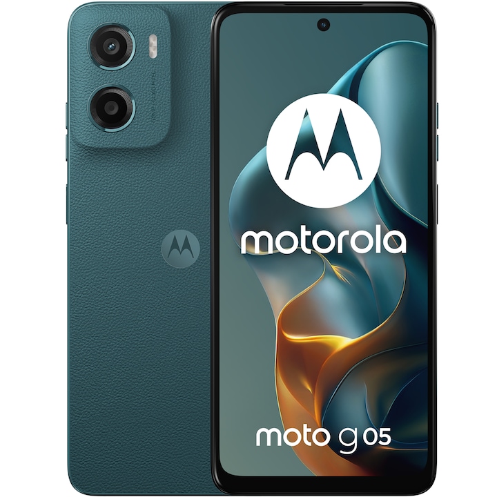 Мобилен телефон Motorola moto g05, Dual SIM, 128GB, 4GB RAM, 5200 mAh, Forest Green