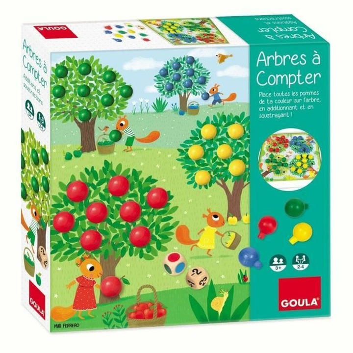 Joc educativ Goula Arbres a Compter, multicolor, pentru 2+ jucatori, recomandat de la 3 ani, set original