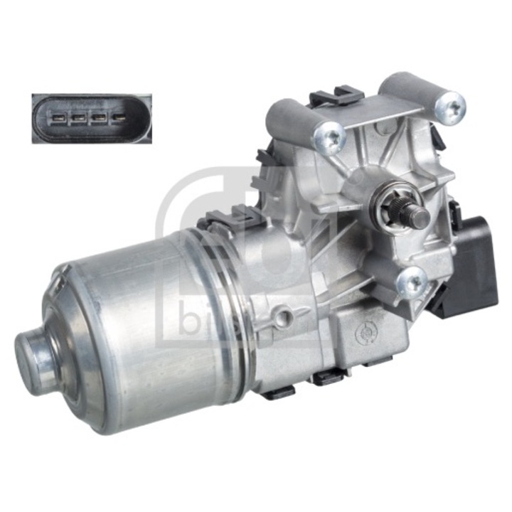 Ablaktörlő készlet, Febi Bilstein, ablaktörlő motor, 12 V, 4 csatlakozás, bal/jobbkormányos járművekhez, első