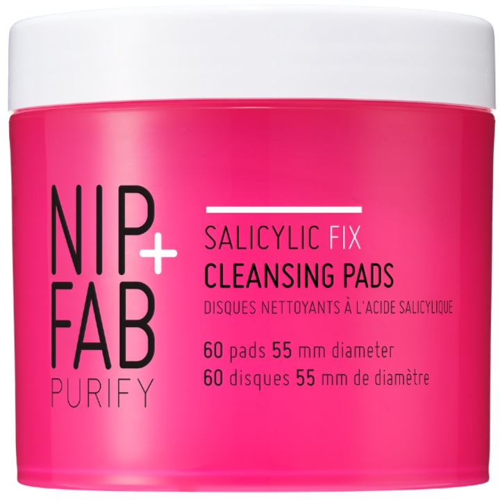 Dischete pentru curatarea fetei NIP+FAB, Salicylic Acid Night Pads, 60 buc
