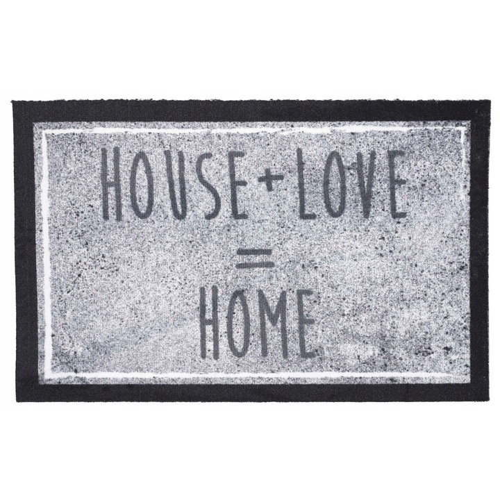 Csúszásgátló bejárati ajtószőnyeg, elSimone, 40 cm x 60 cm, Poliamid, Külső, Négyszögletű, Öko-tex minősítésű, Könnyen karbantartható, Szürke