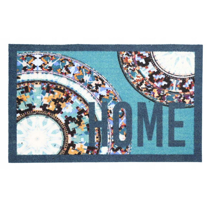 Csúszásgátló bejárati ajtószőnyeg, elSimone, 40 x 60 cm, 100% poliamid, Kültéri használatra, Kék