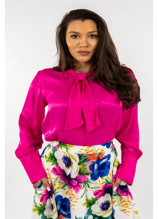 Bluza Roz Bonbon Satinata, Roz