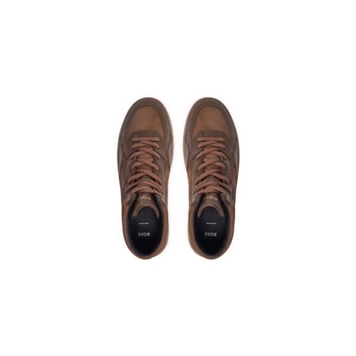 Pantofi sport barbati Boss, 304262982, Piele naturala, 41 EU, Maro