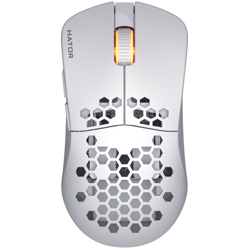 Mouse gaming wireless Hator Stellar Pro, 26K DPI, polling rate pana la 1000H, capacitate baterie 300mAh, durata deviata baterie in modul wireless pana la 18H (iluminare pornita), p