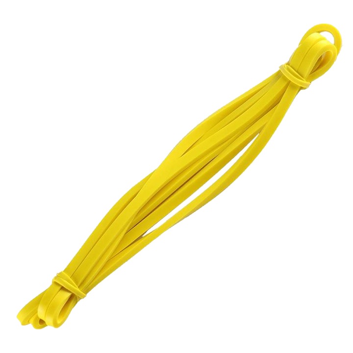 Banda elastica fitness HMS GU05, 2080 x 6.4 x 4.5 mm, galben