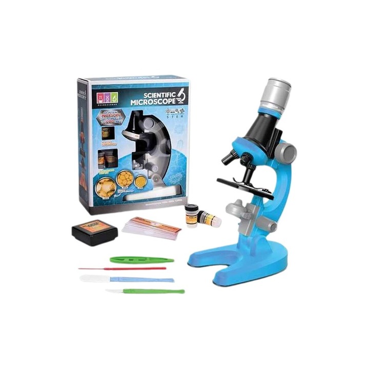 Microscop BigBuy, albastru, jocuri educative, plastic