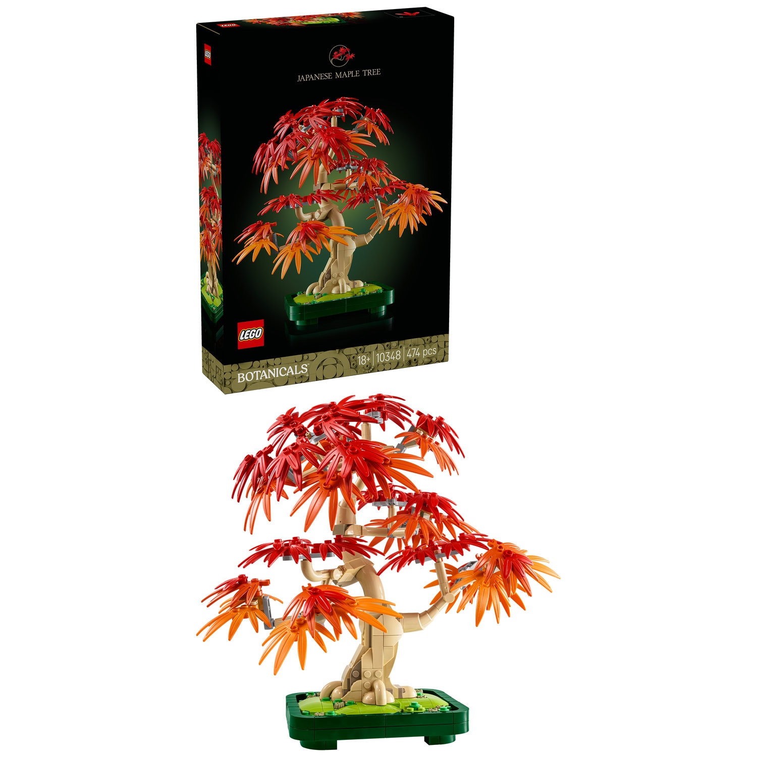 LEGO® Botanicals - Bonsai de artar japonez rosu 10348, 474 piese, Idei de Cadou pentru Femei si Barbati