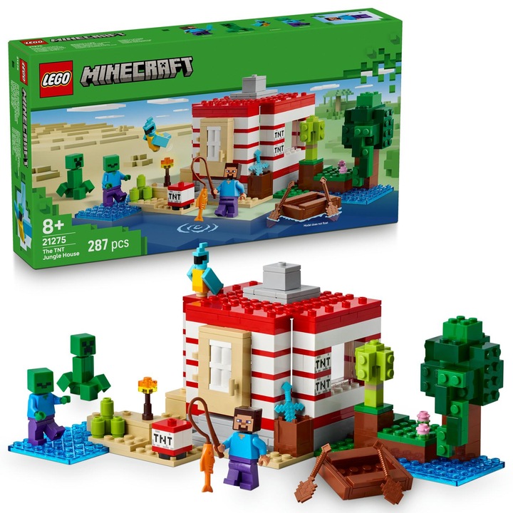 LEGO® Minecraft® - TNT къща в джунглата 21275, 287 части