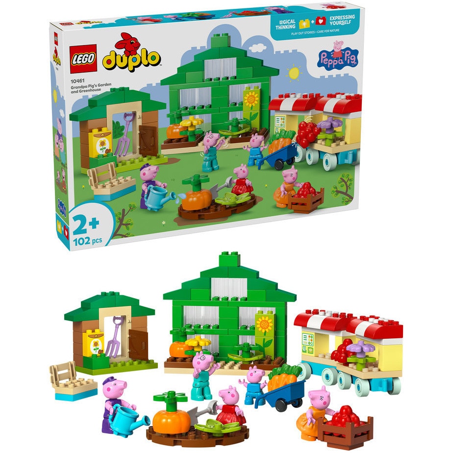LEGO® DUPLO® Peppa Pig - Gradina si sera Bunicului Purcelus 10461, 102 piese