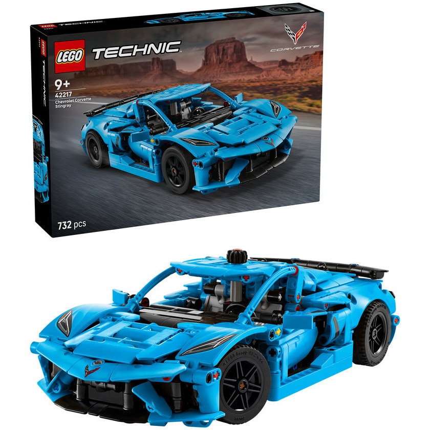 LEGO® Technic - Chevrolet Corvette Stingray albastru 42217, 732 piese
