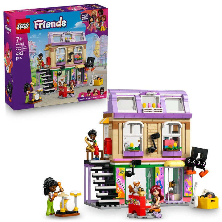 LEGO® Friends - Музикален магазин и апартамент 42653, 483 части