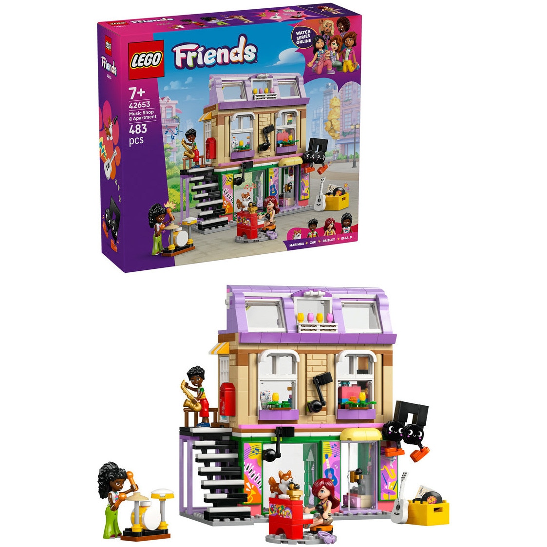 LEGO® Friends - Magazin de muzica si apartament 42653, 483 piese