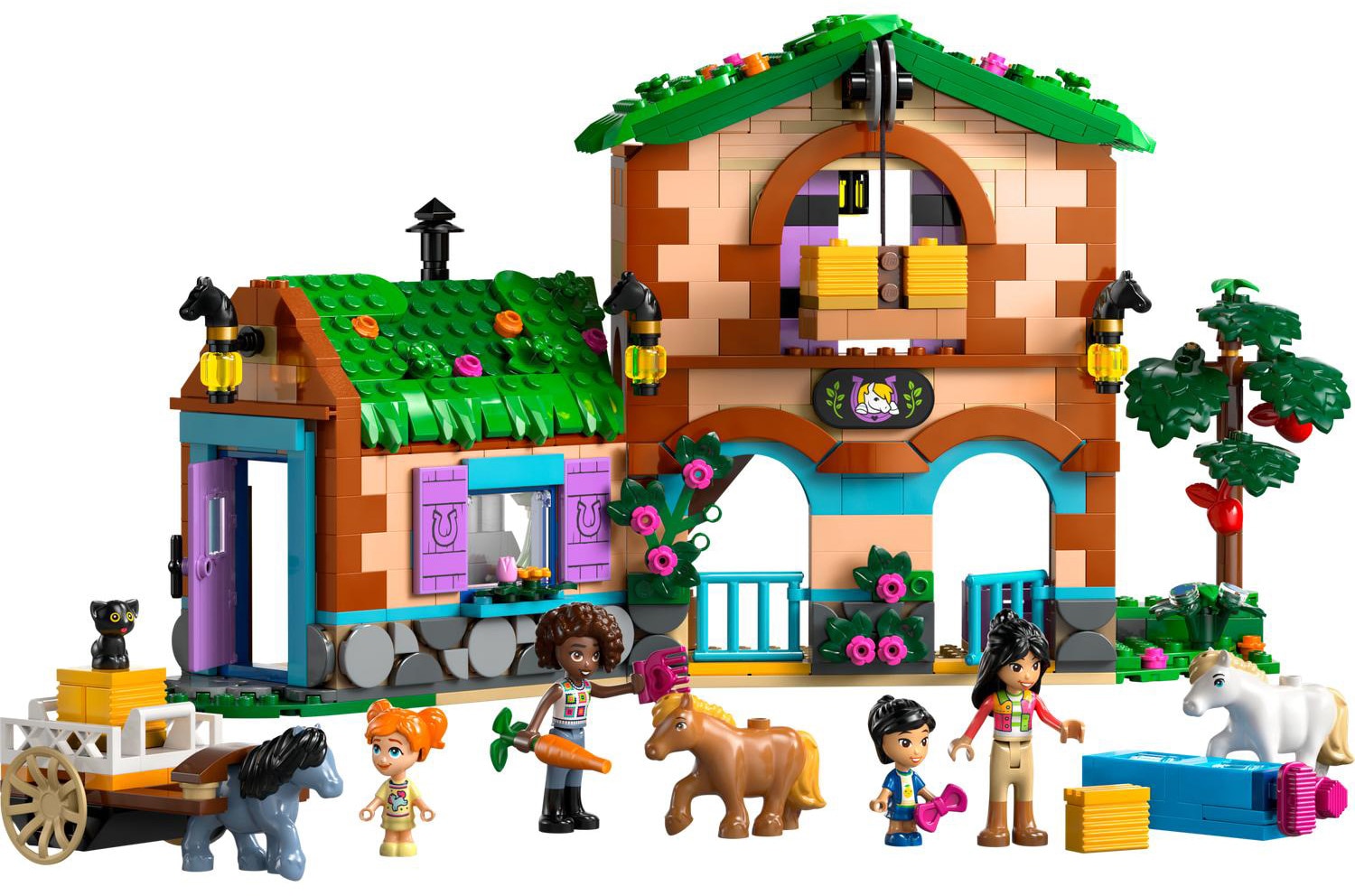 LEGO® Friends - Ferma si grajd pentru ponei 42654, 727 piese