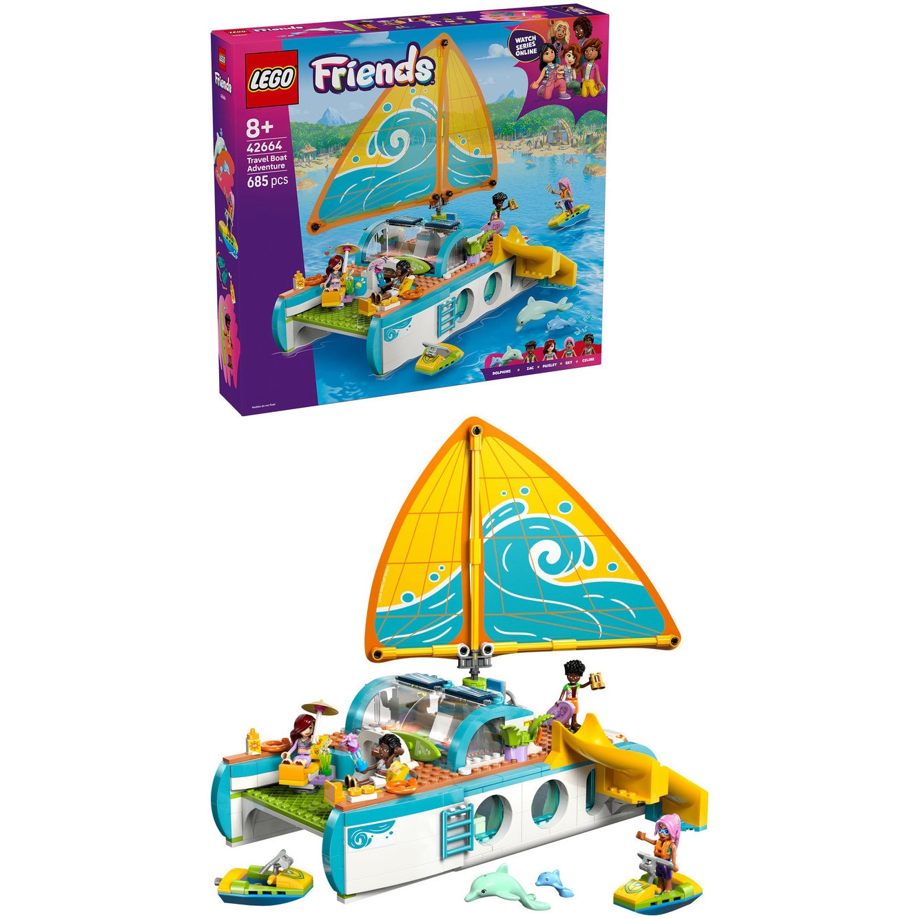 LEGO® Friends - Calatoria aventuroasa cu barca 42664, 685 piese