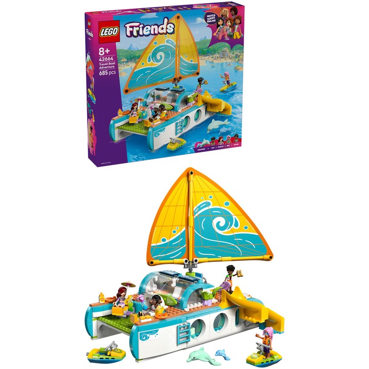 LEGO® Friends - Calatoria aventuroasa cu barca 42664, 685 piese
