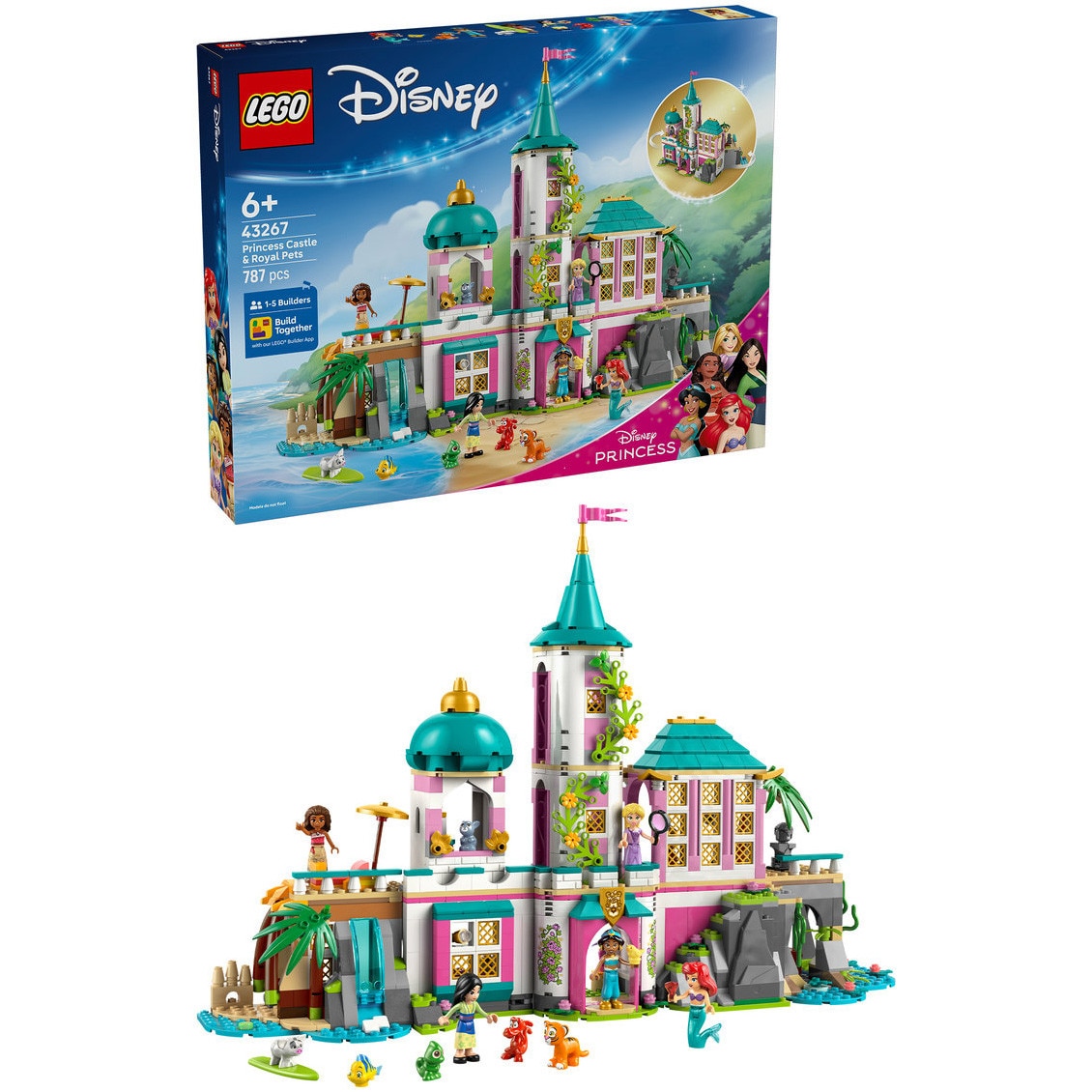 LEGO® Disney Princess - Castel de printesa si animalute regale 43267, 787 piese
