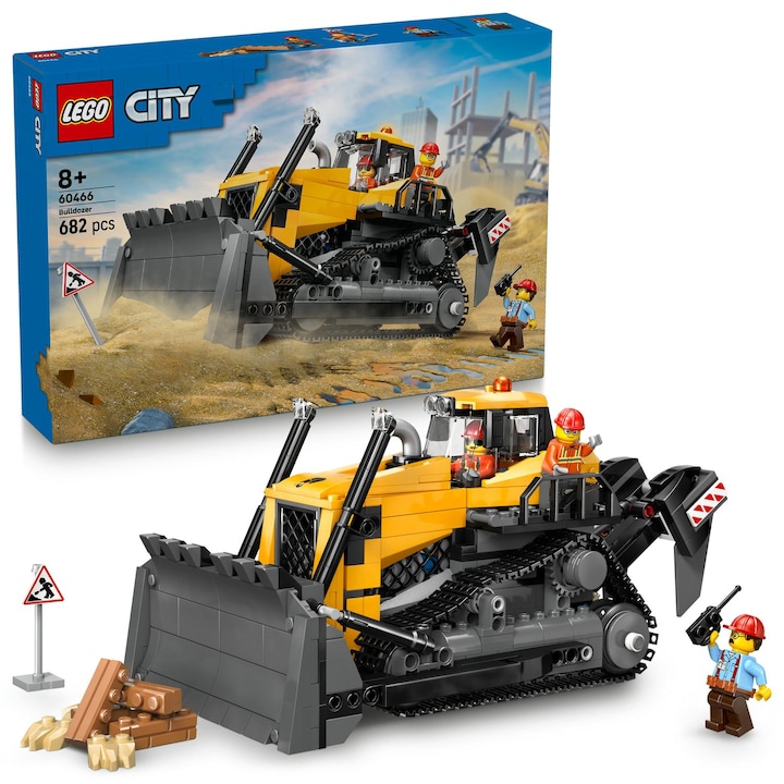 LEGO® City - Жълт булдозер 60466, 682 части