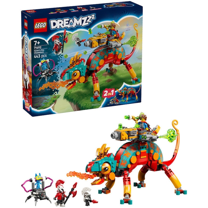 LEGO® DREAMZzz™ - Cameleonul de foc al lui Mateo 71492, 443 piese