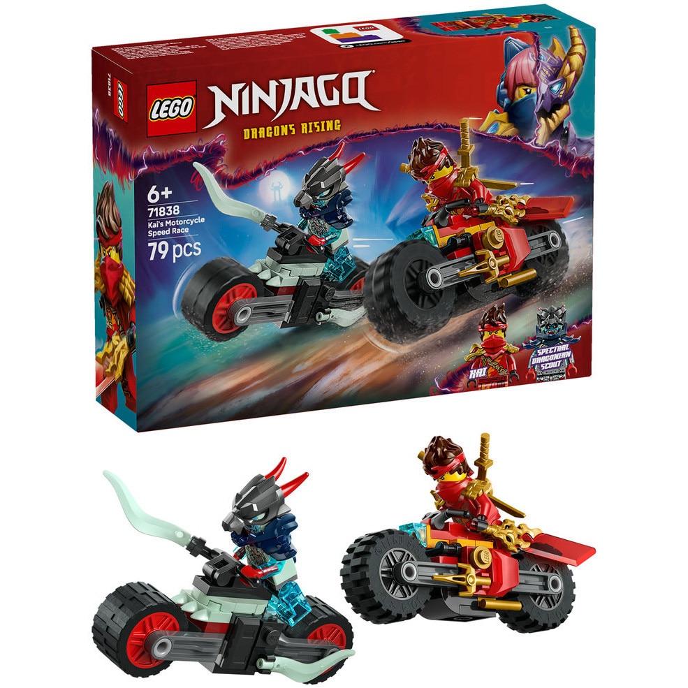 LEGO® NINJAGO® - Cursa de viteza cu motocicleta lui Kai 71838, 79 piese