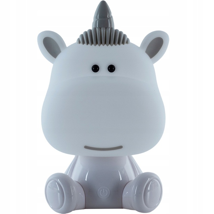 Lampa de noapte pentru copii Kite LED unicorn, cu acumulator 1200mAh si incarcare USB, lumina alba 4000K, 8 moduri de iluminare RGB, alba