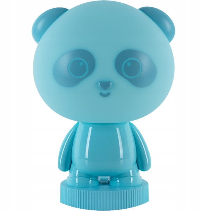 Lampa de noapte pentru copii Kite LED panda, cu acumulator 1200mAh si incarcare USB, lumina alba 4000K, 8 moduri de iluminare RGB, albastru