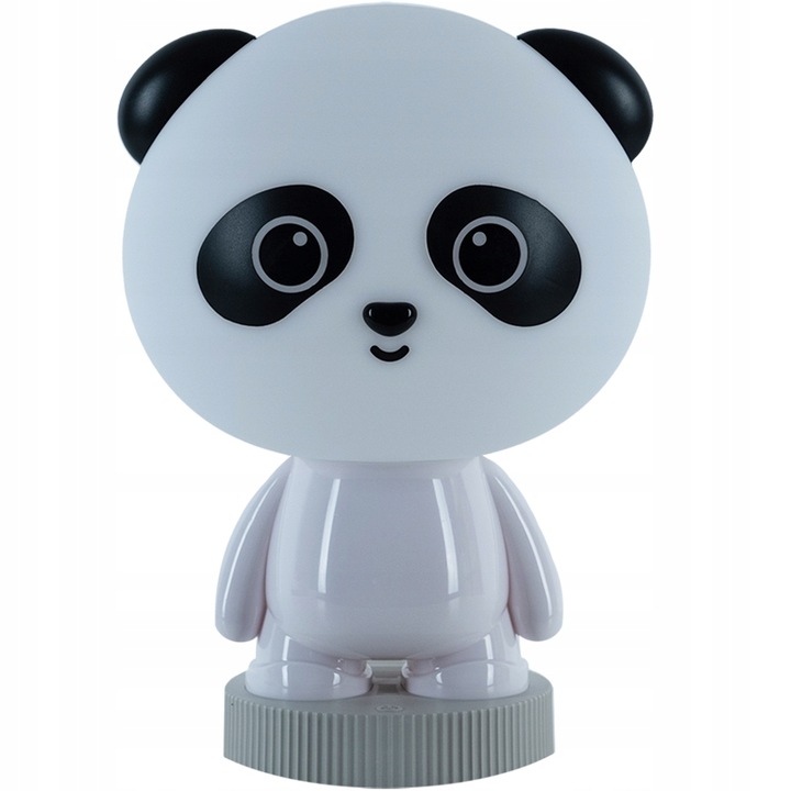 Lampa de noapte pentru copii Kite LED panda, cu acumulator si incarcare USB, lumina alba 4000K, 8 moduri de iluminare RGB, alba