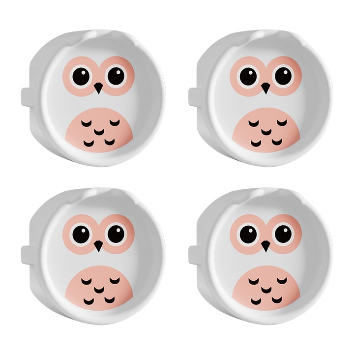 Set 4 protectii priza, Rasarit, Silicon, Alb