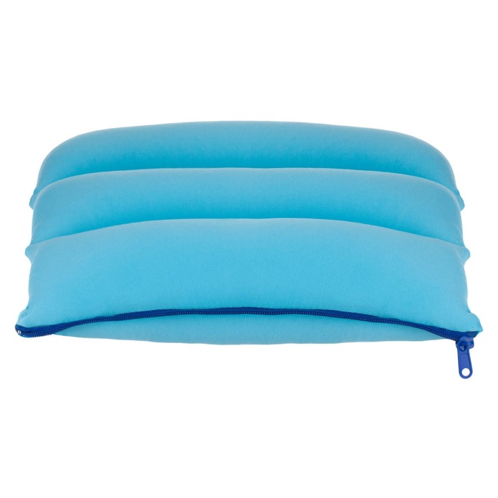 Perna Gonflabila Textila 2in1 Turcoaz cu Fermoar pentru Plaja 35x35cm