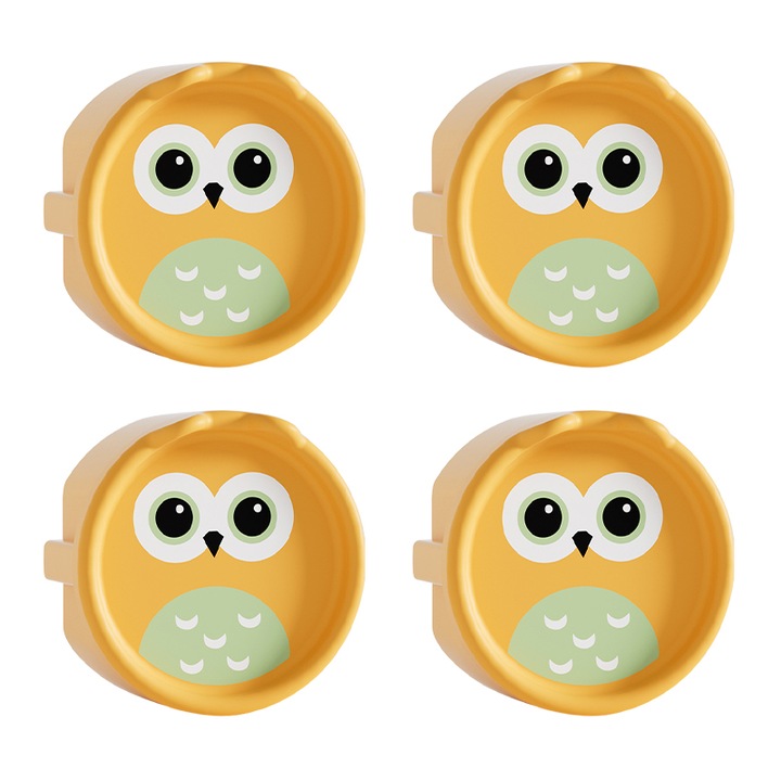 Set 4 protectii priza, Rasarit, Silicon, Galben