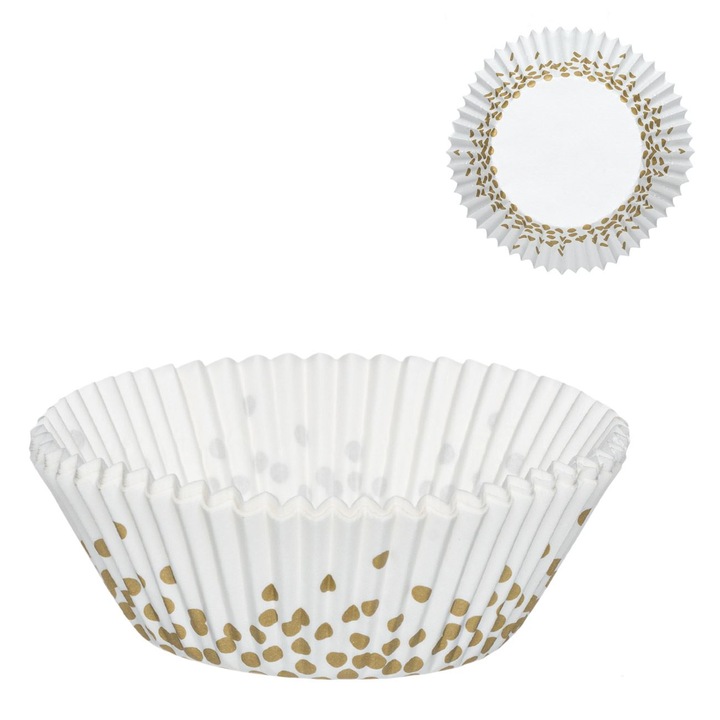 Papír sütőforma arany pöttyökkel 10,5cm - 100db