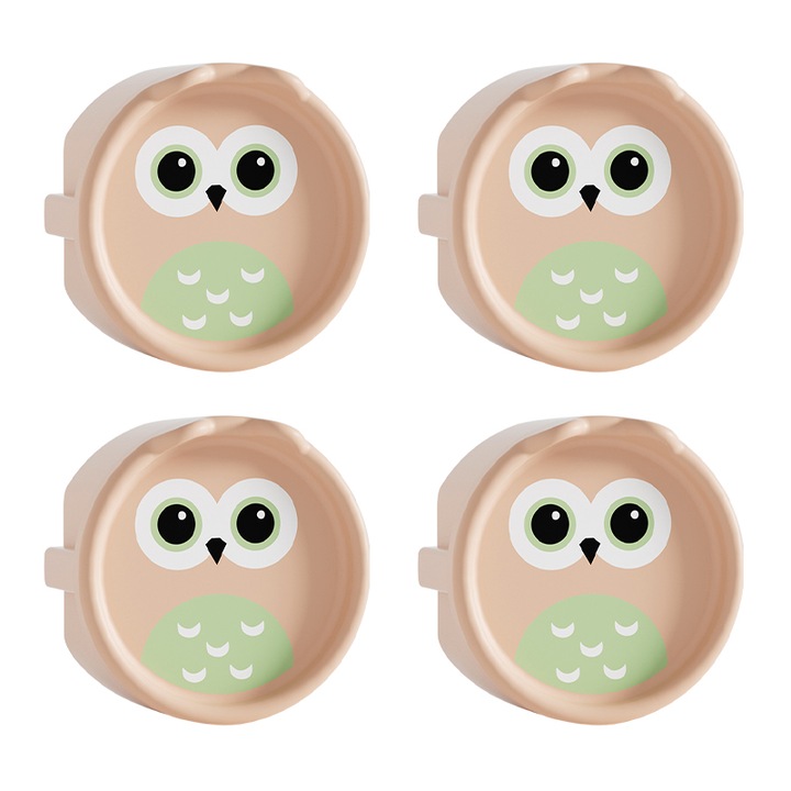 Set 4 protectii priza, Rasarit, Silicon, Roz