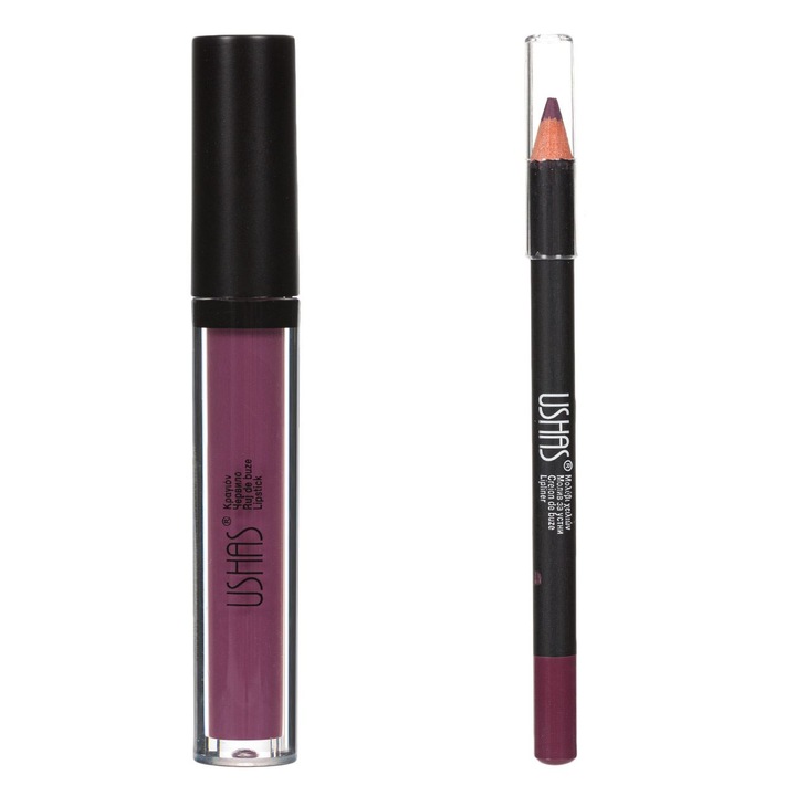 Matt szájfény és klasszikus ajakkontúr sötét lila 3,8 ml