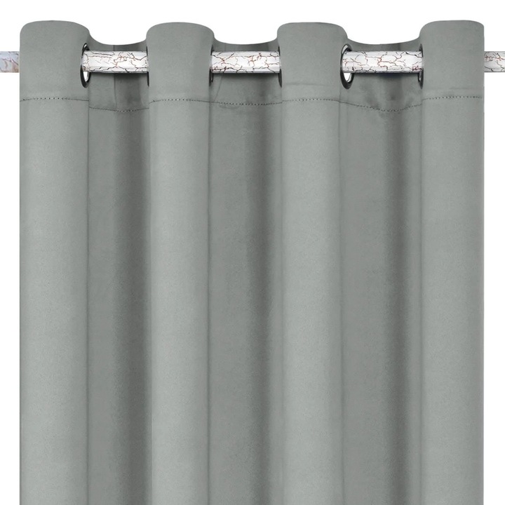 Draperie decorativă gri cu inele 140x140cm