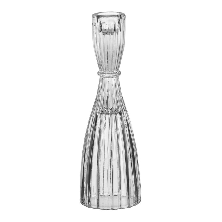 Sfesnic decorativ transparent rotund cu baza ø6x20cm