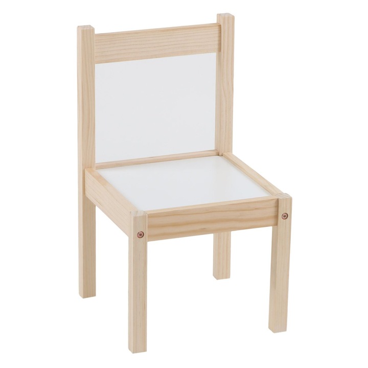 Scaun din Lemn Alb pentru Copii 29x29x50.5cm