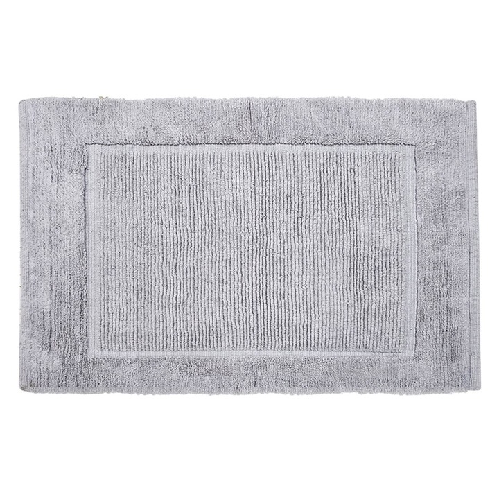 Dekoratív téli szőnyeg szürke pamutból, dombornyomott éllel 100x70 cm