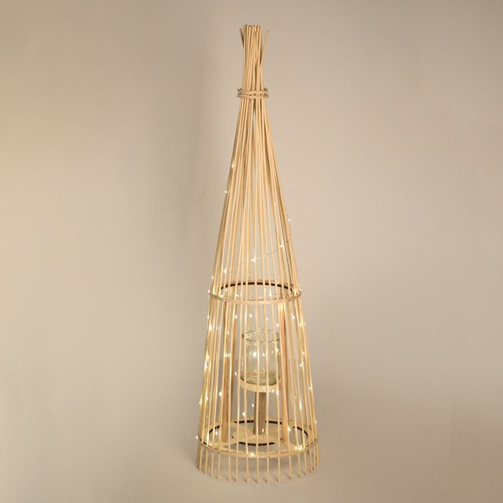 Felinar Decorativ Conic de Podea cu LED pentru Lumanare Ø31x110cm