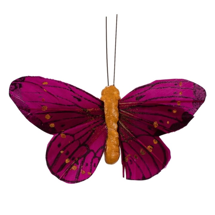Fluture decorativ pentru perdea mov 10cm