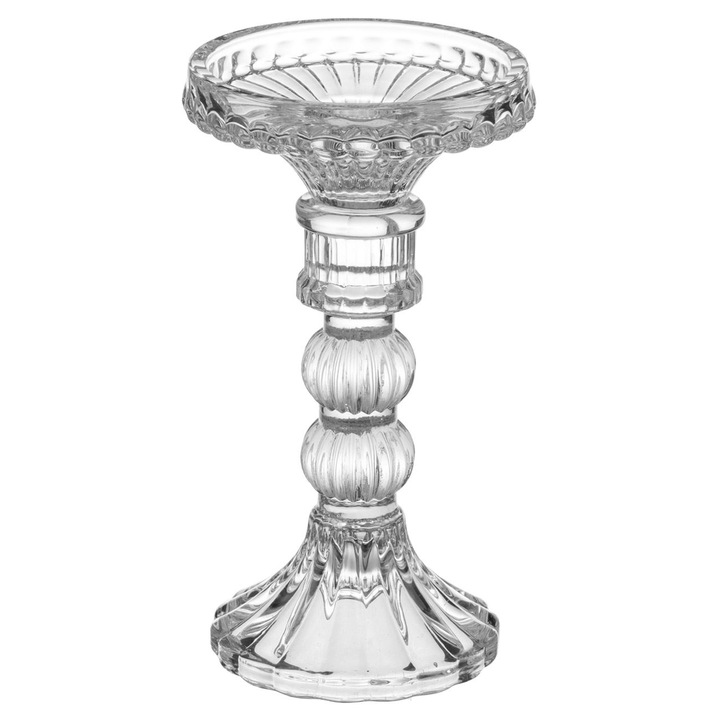 Sfesnic decorativ transparent cu baza rotunda ø6x10cm