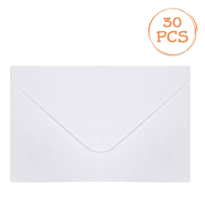 Plicuri corespondenta albe 14x8.9cm, set 30 buc
