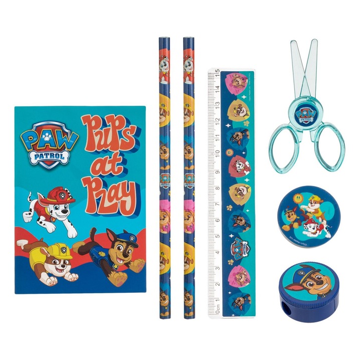 Paw Patrol iskolaszett, 7 részes, unisex, 9x23cm