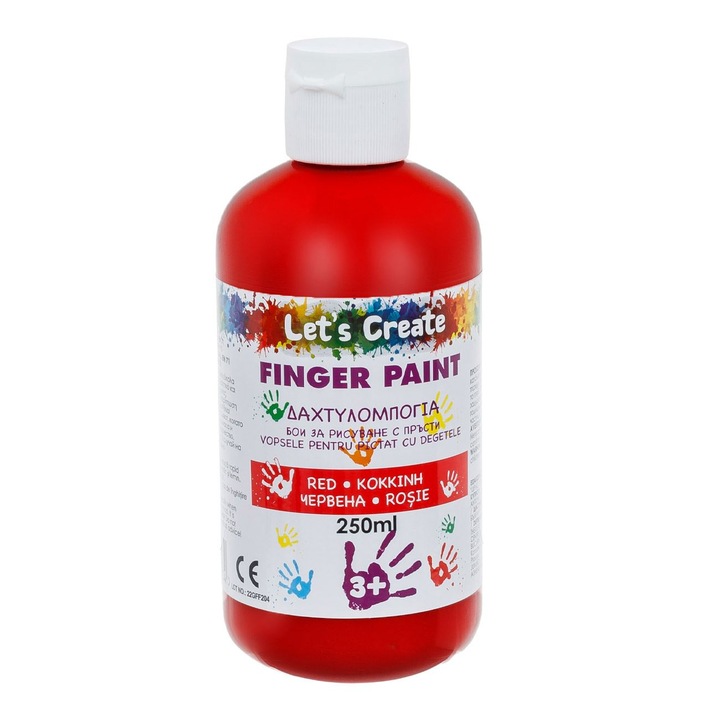 Vopsea pentru Pictura cu Degetele Rosie in Sticla Little President - 250ml