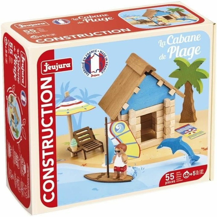 Set de constructie Jeujura, The Beach Hut, 55 piese, 5 ani, multicolor