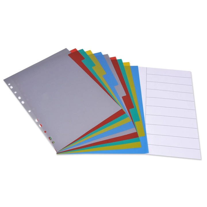 A4-es műanyag iratmappák készlete, 10 tárgy, színes