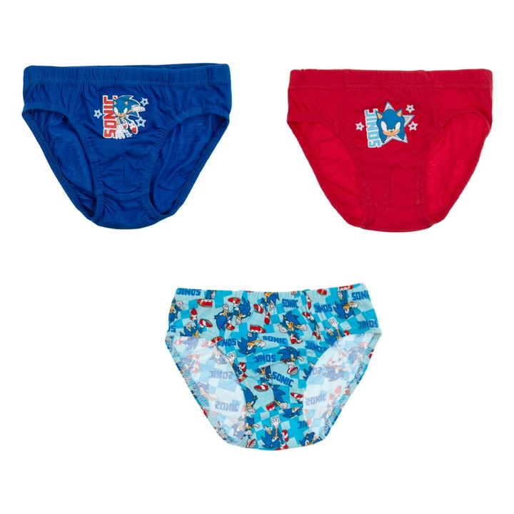 Set chiloti pentru copii Sonic, multicolor, 3 perechi