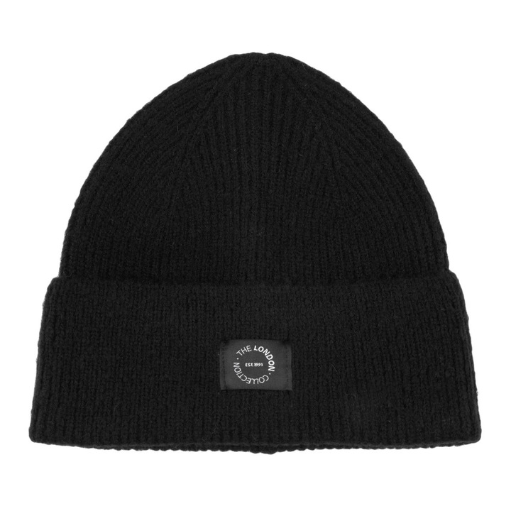 Caciula Neagra Impletita cu Vinieta Neagra pentru Femei