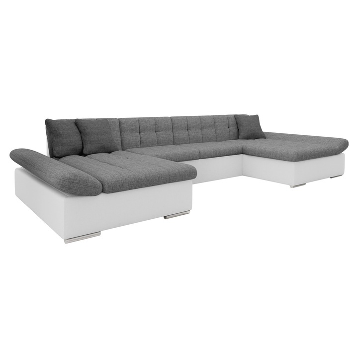 Coltar rabatabil Agata Sale, MIRJAN 24, alb + gri, 160x360x75 cm