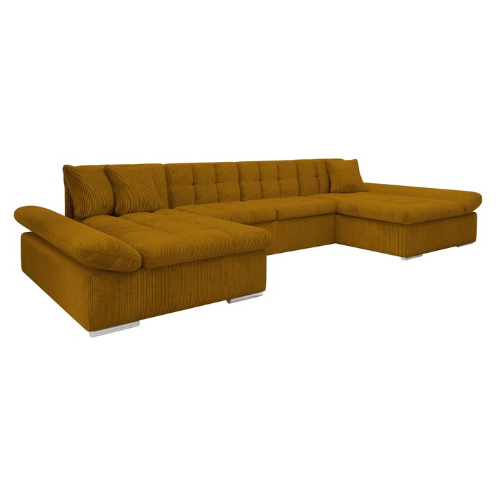 Coltar rabatabil Agata Reiat, MIRJAN 24, galben, 160x360x75 cm